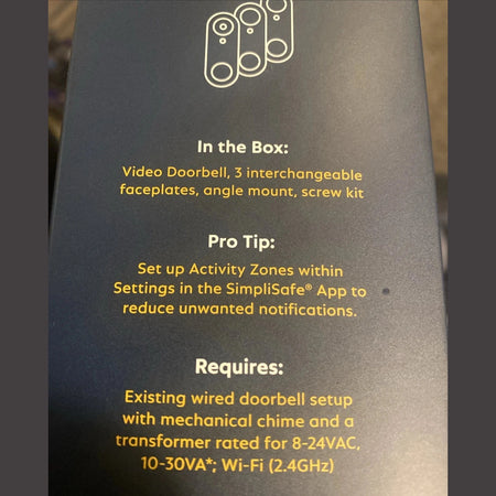 OPEN BOX SIMPLISAFE SSDB3 SimpliSafe Video Doorbell Pro Wired
