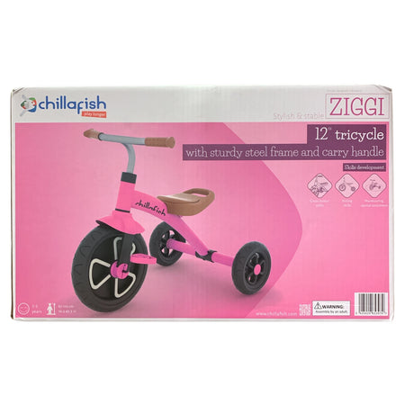 PICK UP Chillafish Ziggi 12" Tricycle With Sturdy Steel Frame and Carry Handle Pink