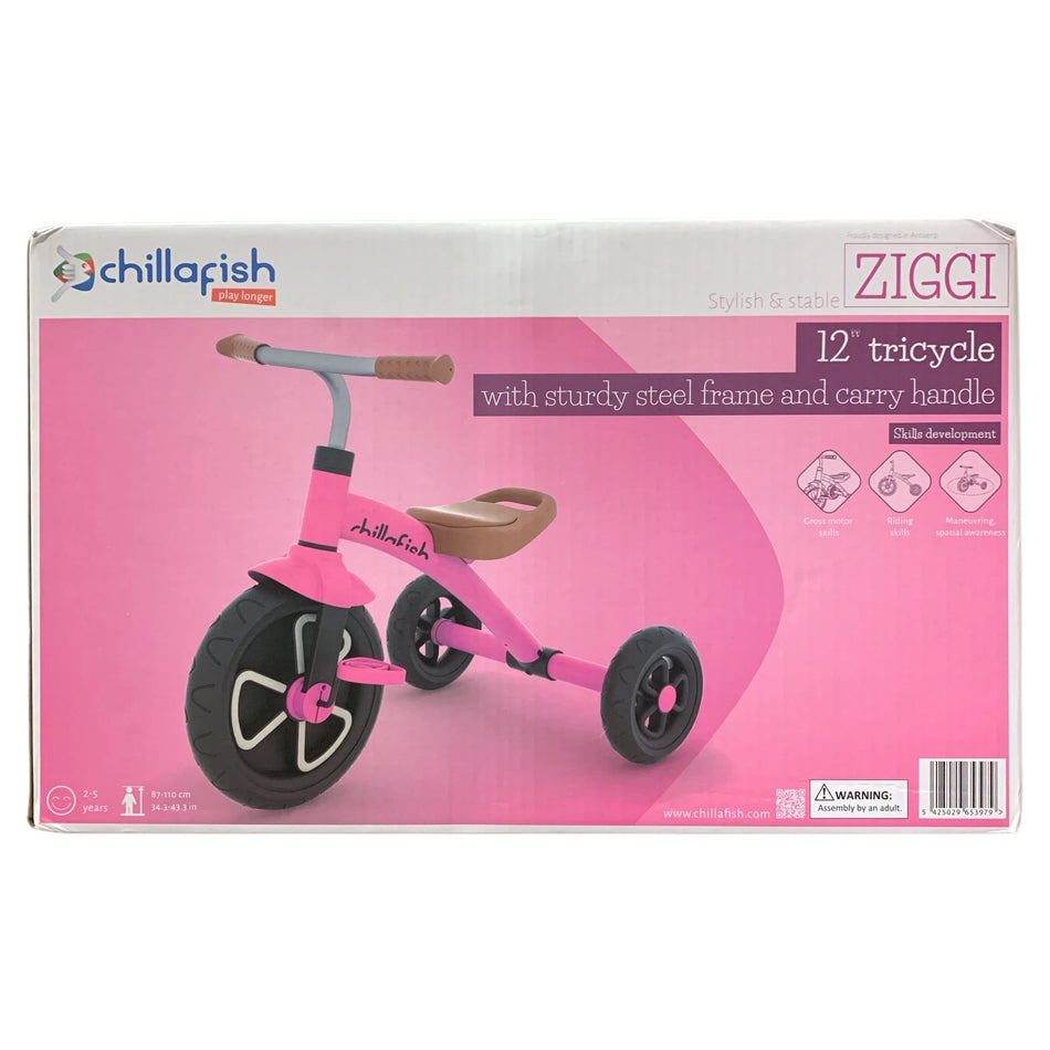 PICK UP Chillafish Ziggi 12" Tricycle With Sturdy Steel Frame and Carry Handle Pink