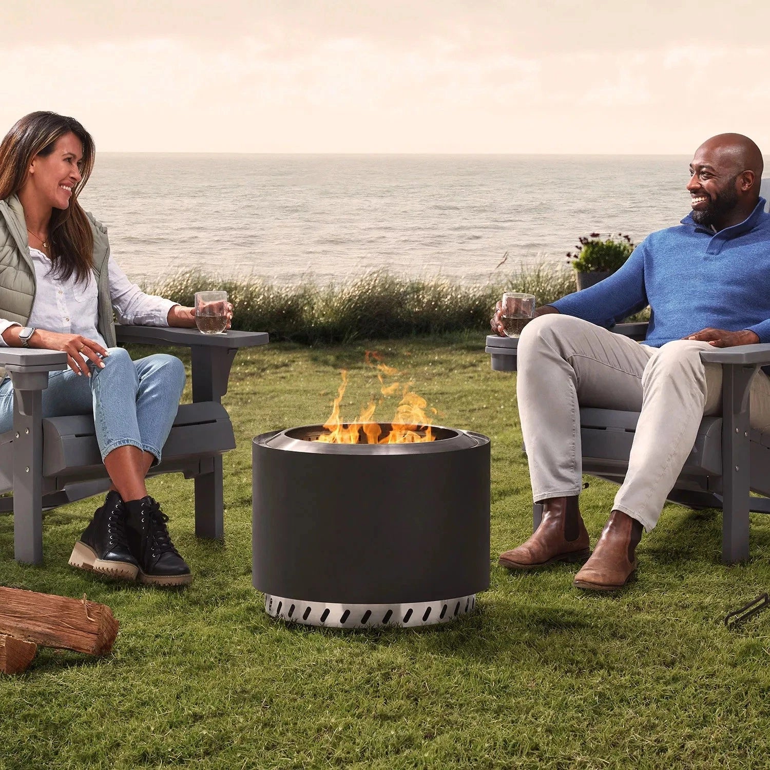 PICK UP ONLY Member’s Mark 22" Smokeless Wood Fire Pit BLACK