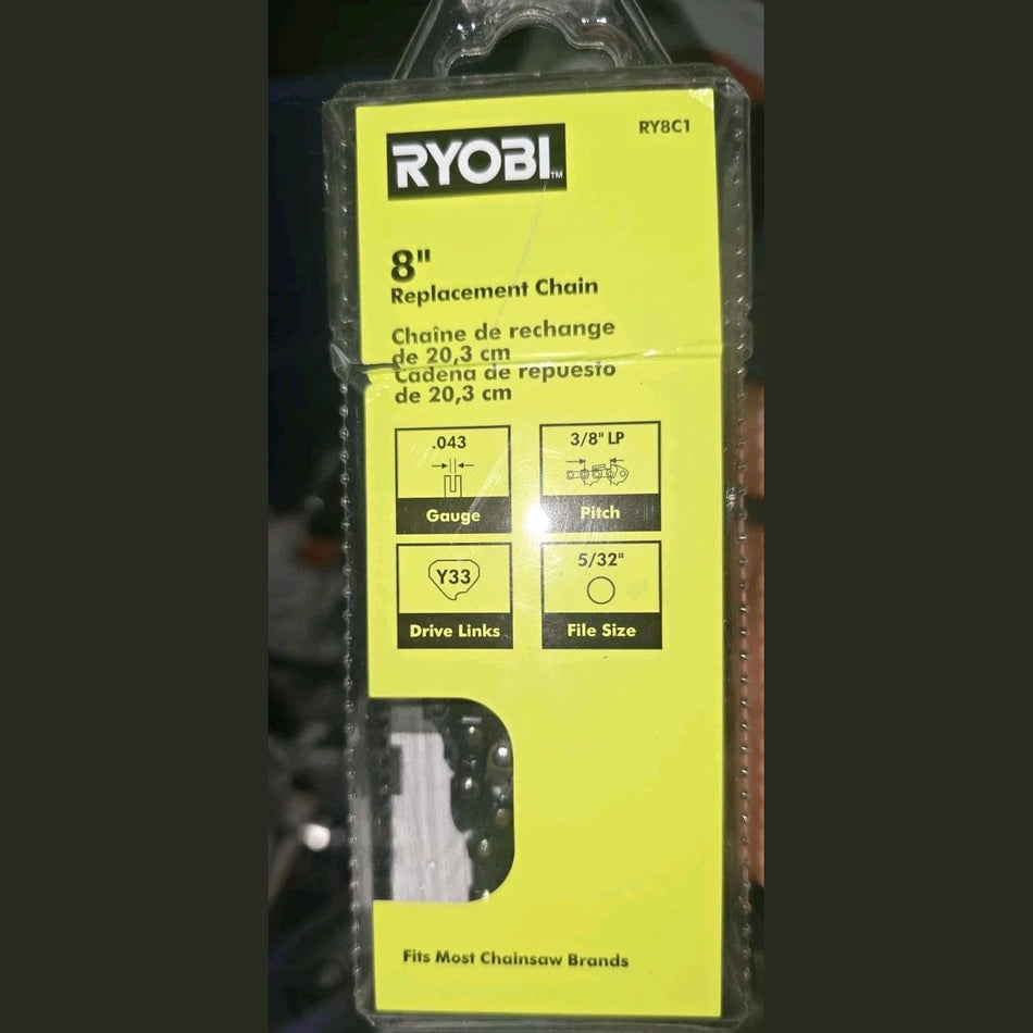NEW Ryobi RY8C1 8 in. 0.043 Gauge Replacement Chainsaw Chain, 33 Links Single Pack