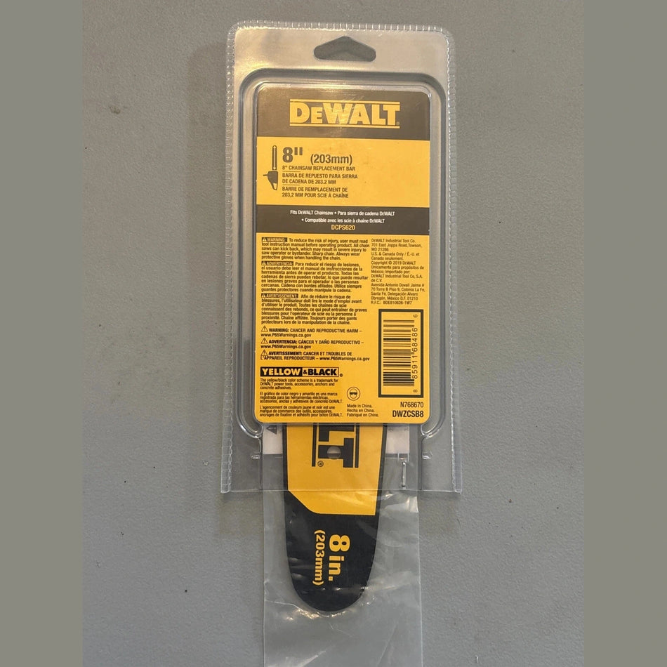 NEW DeWALT DWZCSB8 8" Replacement Chainsaw Bar for DCPS620 Pole Saw