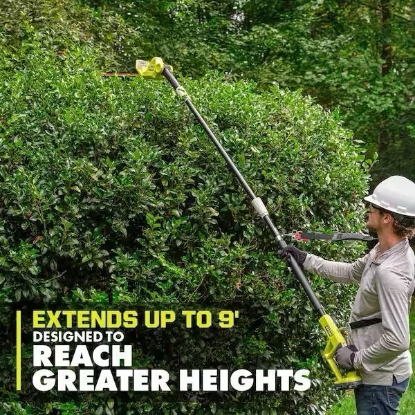 USED 1 TIME Ryobi ONE+ 18V 18in. Cordless Battery Pole Hedge Trimmer Tool Only