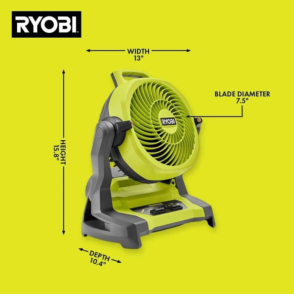 USED Ryobi PCL851K 7-1/2"in Bucket Top Misting Quiet Fan