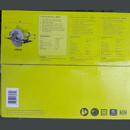 USED + RYOBI CSB125 13-Amp 7-1/4 in. Circular Saw