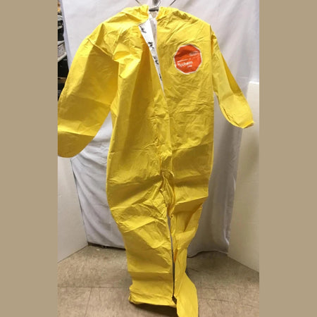 NEW Tychem Dupont 2000 QC D14137195 Medium Yellow Coveralls With Hood, 12/Case