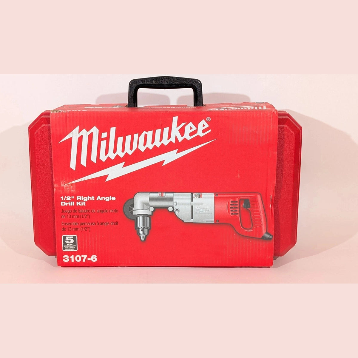 OPEN BOX Milwaukee 3107-6 7 Amp Corded Right-Angle 1/2” Drill Kit w/ Hard Case