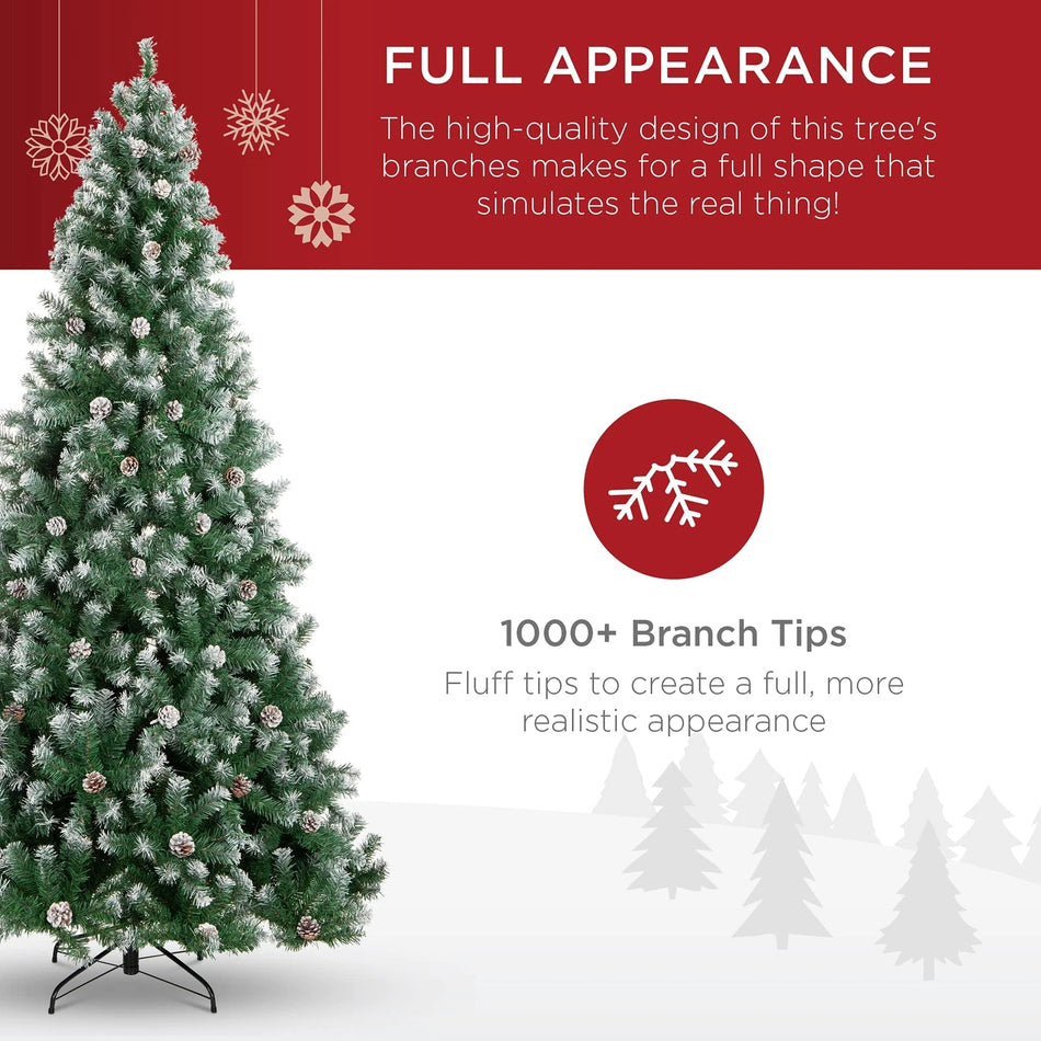 NEW Best Choice Products 7.5ft Pre-Decorated Holiday Christmas Tree for Home, Office