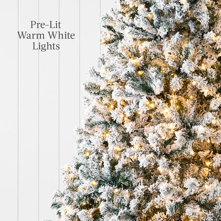 NEW Best Choice Products Pre-Lit Cashmere Christmas Tree 9 FT , Premium Semi-Flocked Pre-Decorated Artificial Holiday Décor