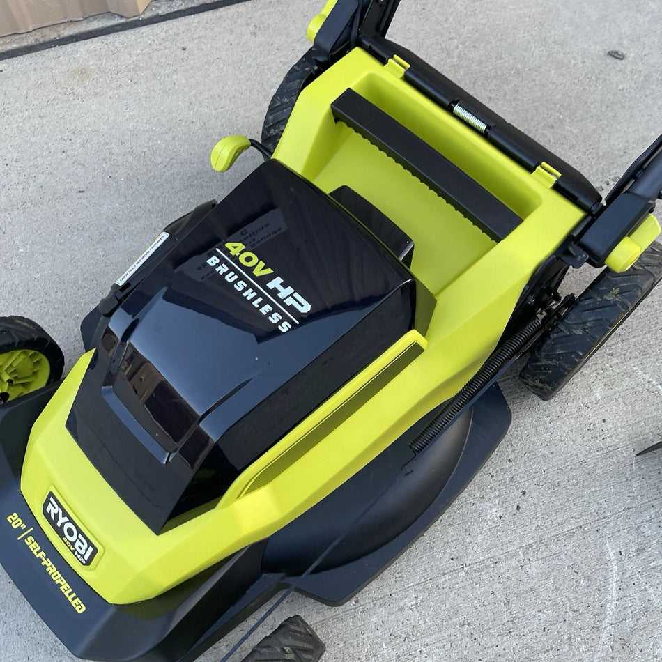 USED RYOBI RY401018 40V HP Brushless 20" Cordless Self propelled lawn Mower NO BAG