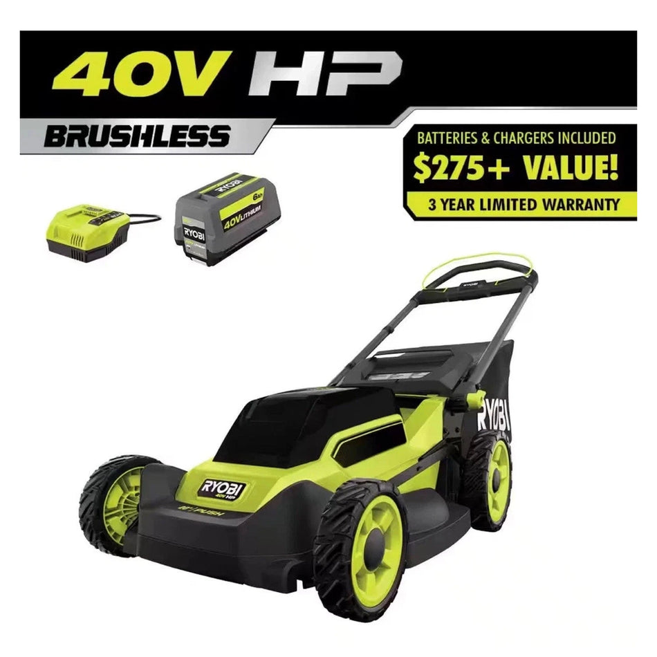OPEN BOX RYOBI RY401170 40V HP Brushless 20" Battery Walk Behind Push Mower