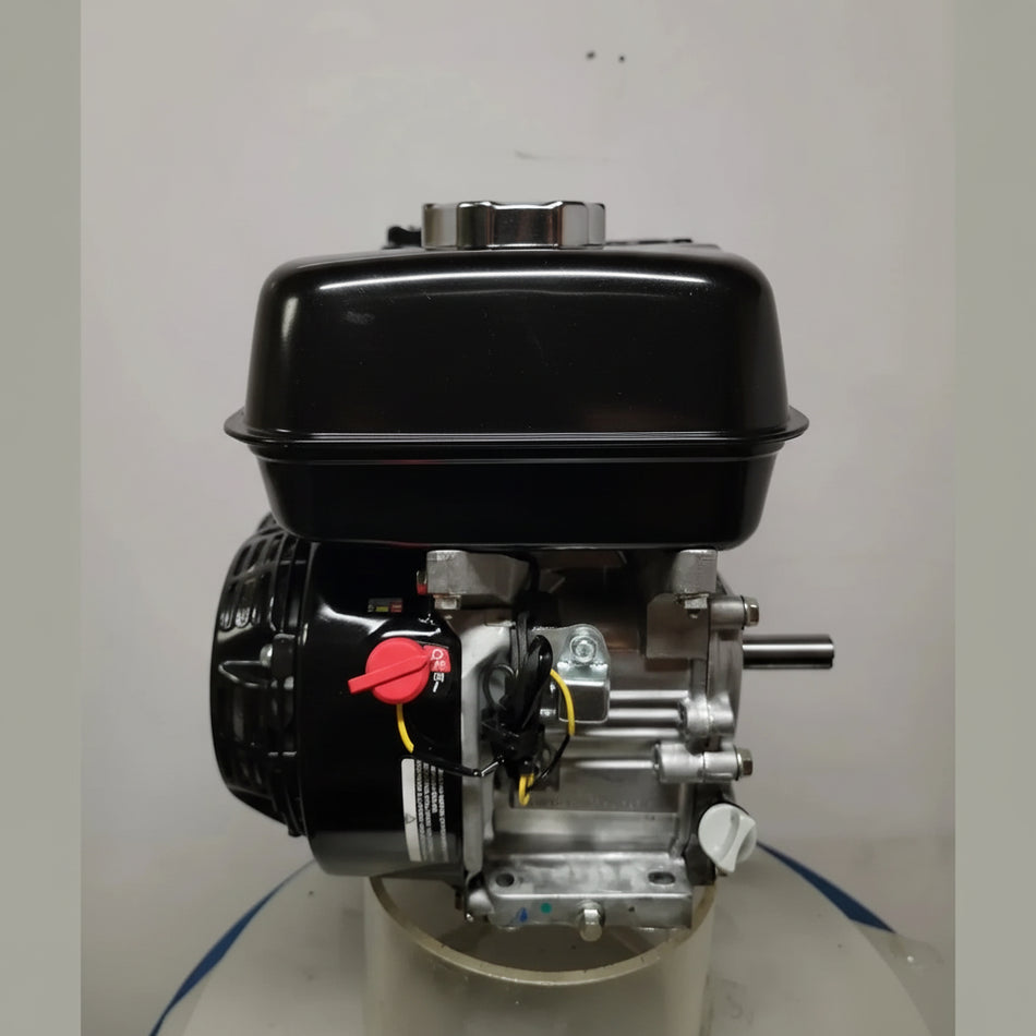 Black and silver engine on a white background