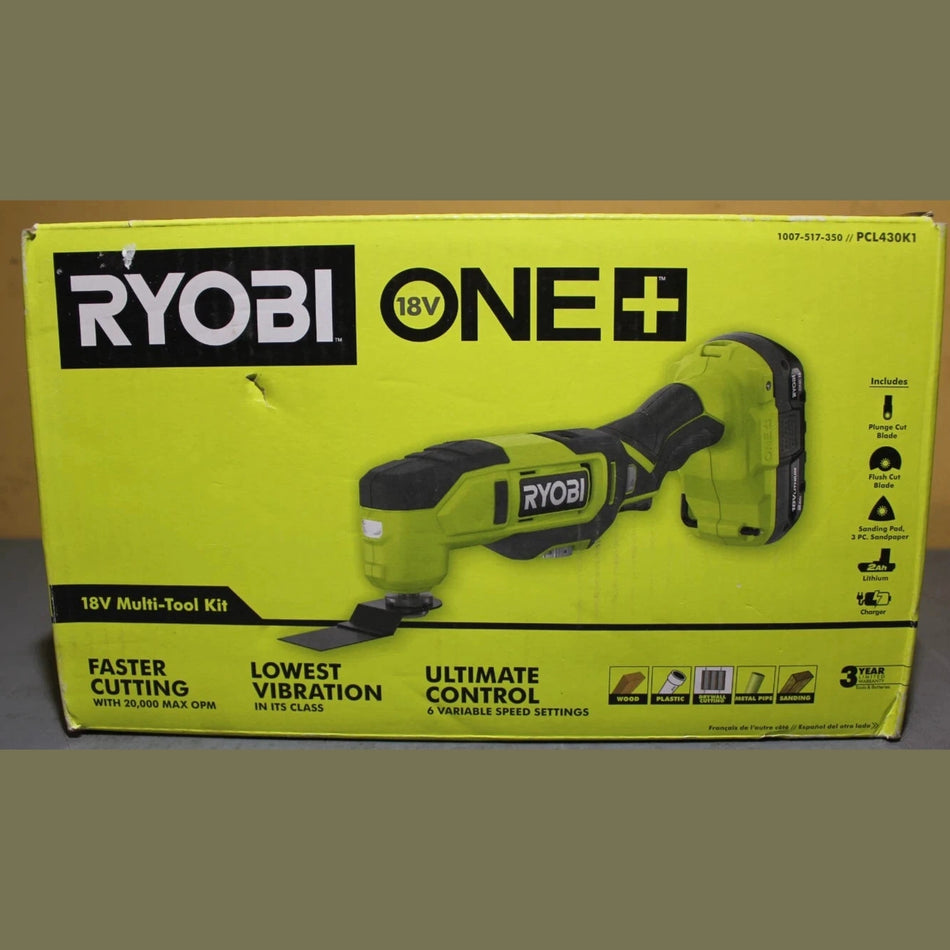 Ryobi ONE+ PCL430K1 18V Cordless USED Multi-Tool Kit w/2.0ah Battery & Charger