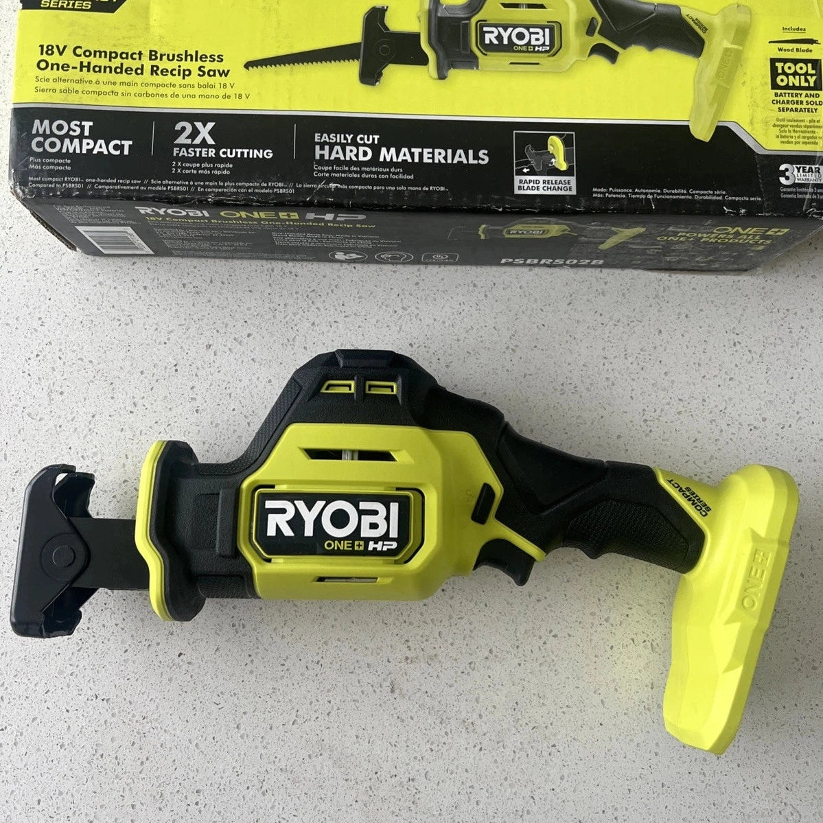 Ryobi 18V Brushless USED Compact One-Handed Reciprocating Saw (Tool Only).