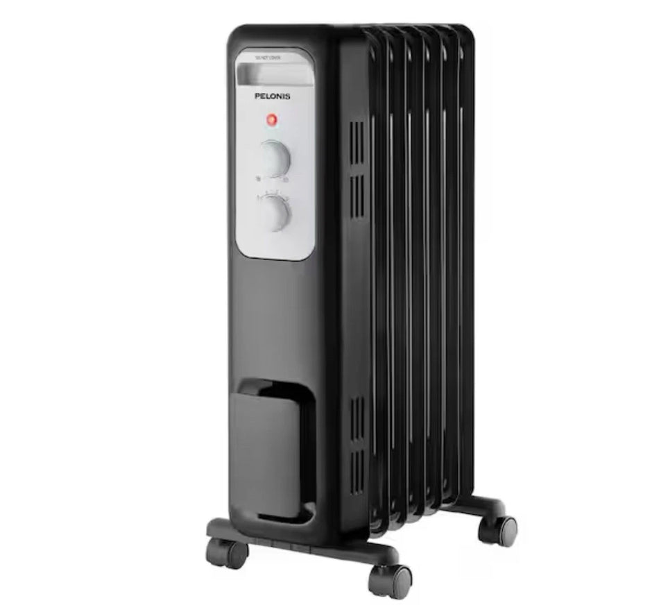Pelonis USED 1,500-Watt Oil-Filled Radiant Electric Space Heater with Thermostat
