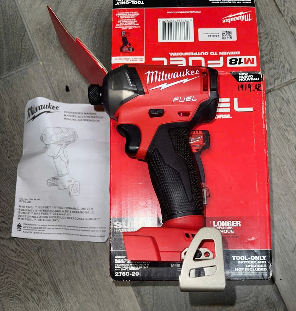 Milwaukee OPEN BOX 2760-20 M18 FUEL 18V Surge 1/4" Hex Hydraulic Driver (Tool Only)