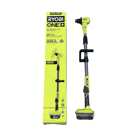 Ryobi string trimmer with packaging on a white background