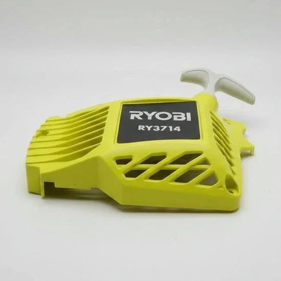 Yellow Ryobi tool cover with a hammer on a beige surface
