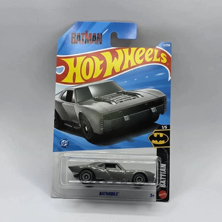 Hot Wheels Batman Batmobile toy car in packaging on a gray background
