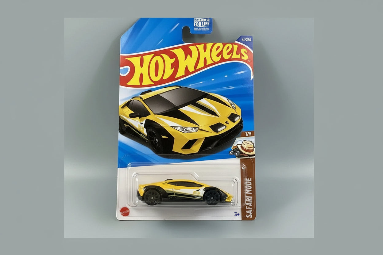 Hot Wheels toy car in packaging on a gray background