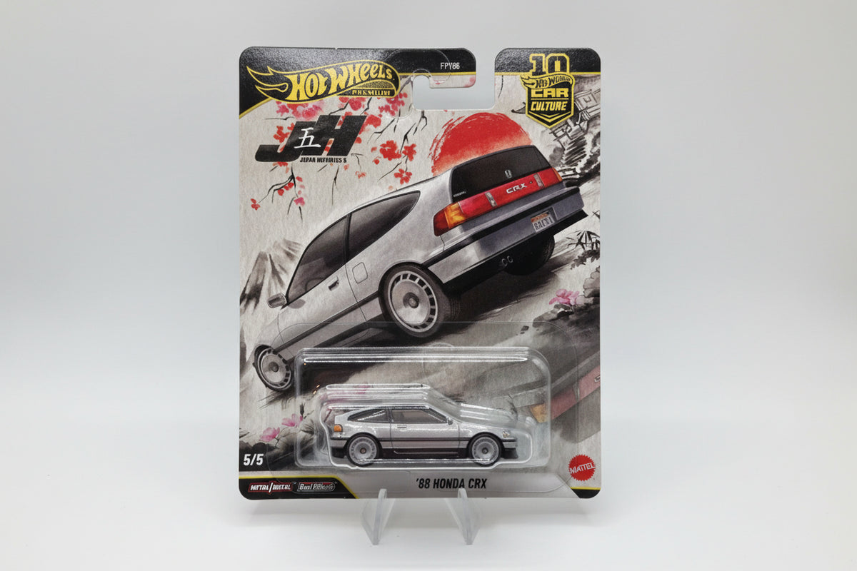 Hot Wheels 88 Honda CRX toy car in packaging with a gray background