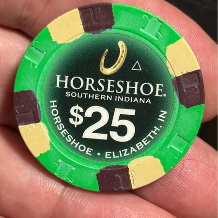 $25 HORSESHOE CASINO CHIP POKER CHIP INDIANA GAMBLING TOKEN
