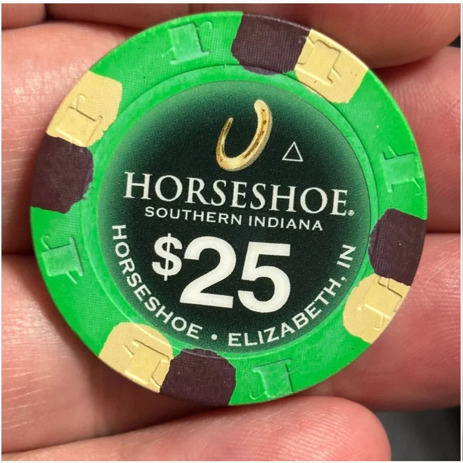 $25 HORSESHOE CASINO CHIP POKER CHIP INDIANA GAMBLING TOKEN