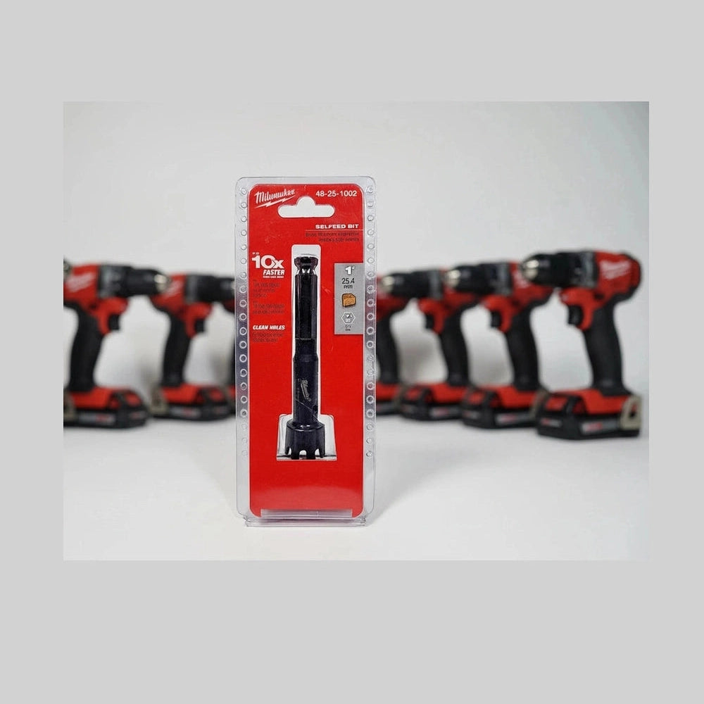 Milwaukee drill bit set in packaging on a white background