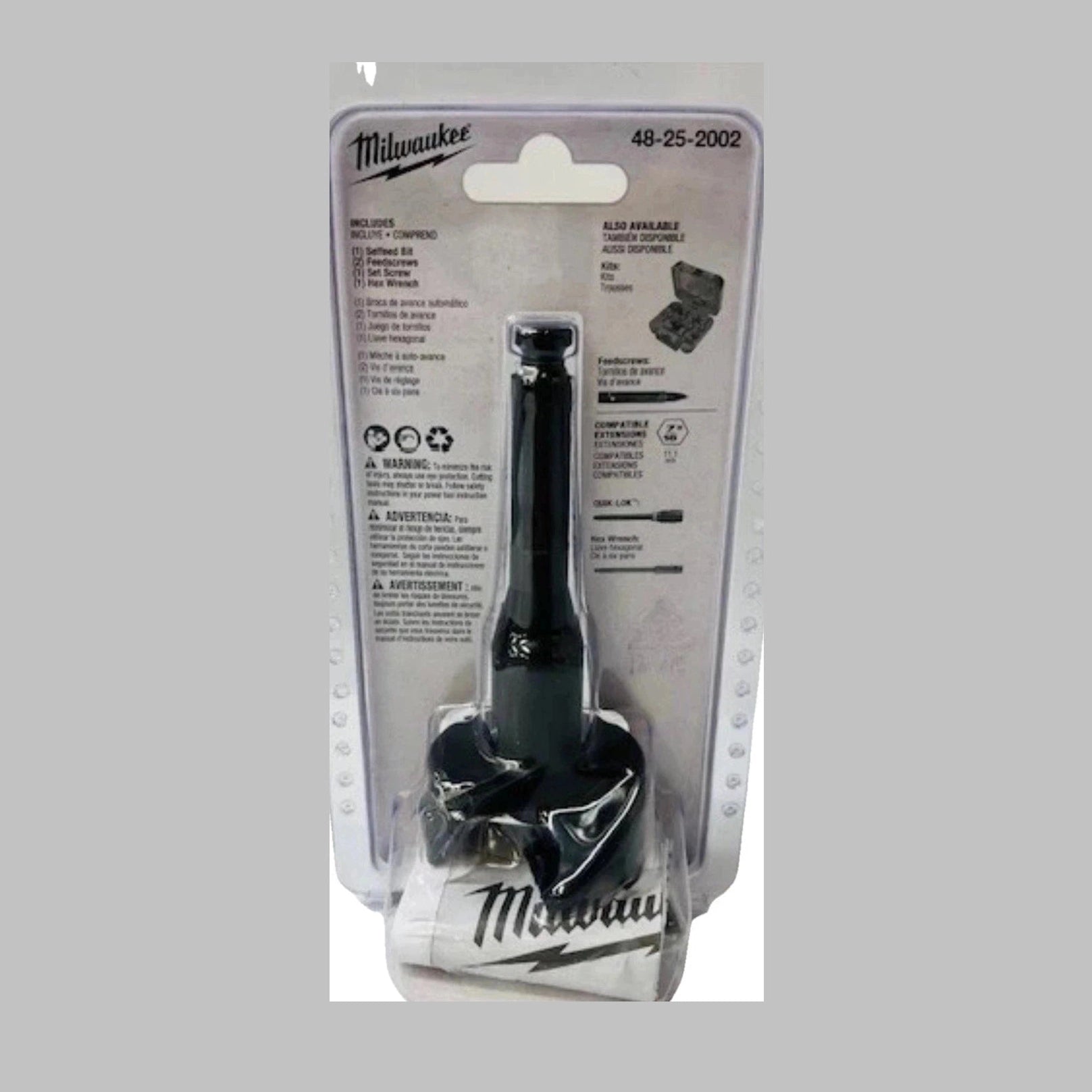 Milwaukee tool bit packaging with clear plastic cover