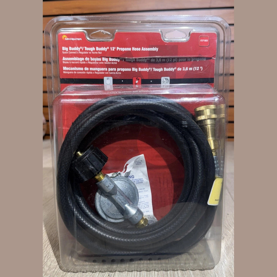 Mr Heater Big /Tough Buddy Heater 12' Propane Hose Regulator Large Tank F271803
