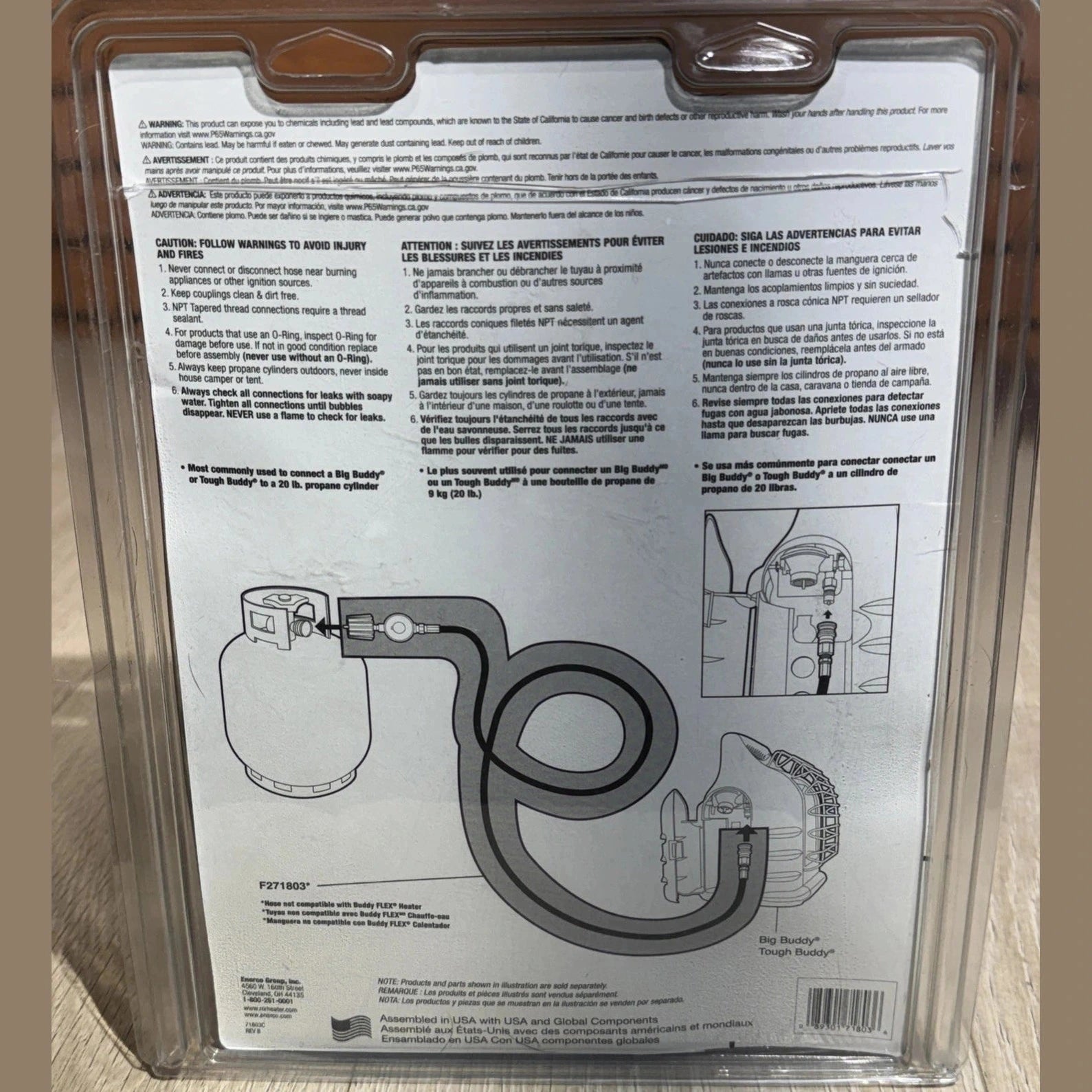 Mr Heater Big /Tough Buddy Heater 12' Propane Hose Regulator Large Tank F271803