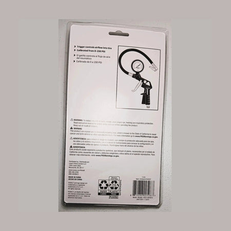 Back view of a pressure washer gun packaging with text and graphics.