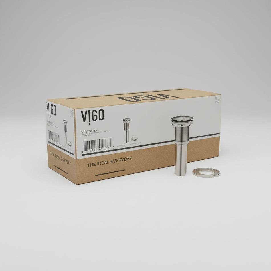 VIGO plumbing fixture packaging on a white background