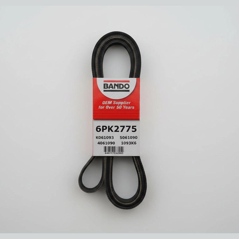 Bando belt with a red label on a white background