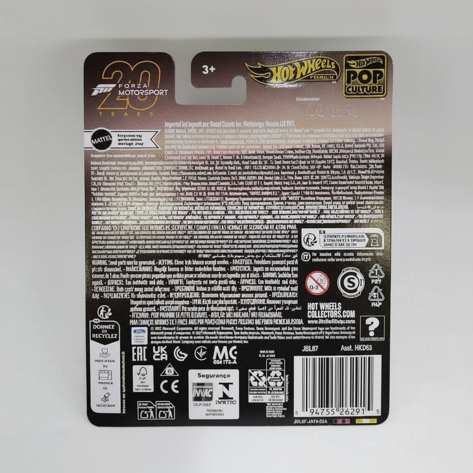 Back of a Hot Wheels toy packaging with branding and product information.