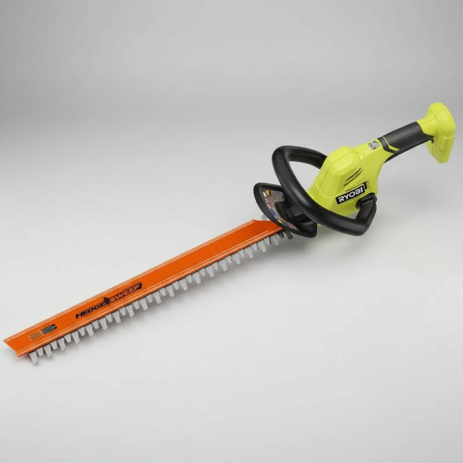 Ryobi hedge trimmer on a white background