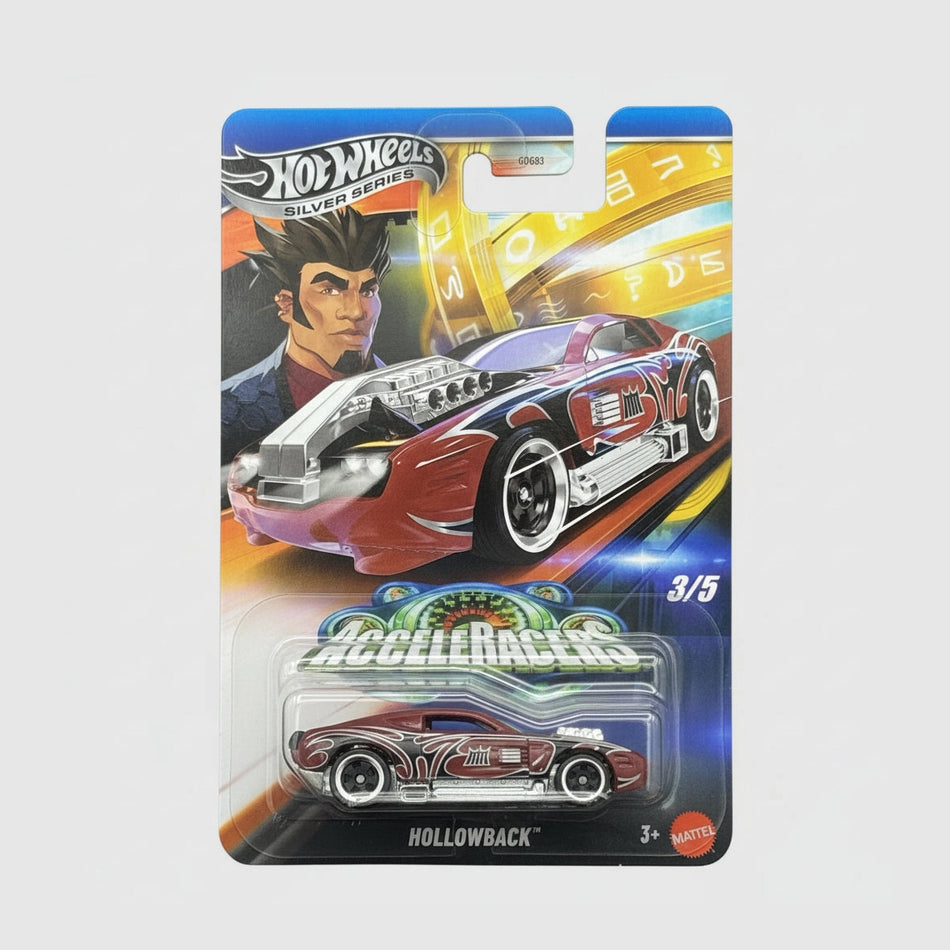 Hot Wheels car in packaging with character illustration