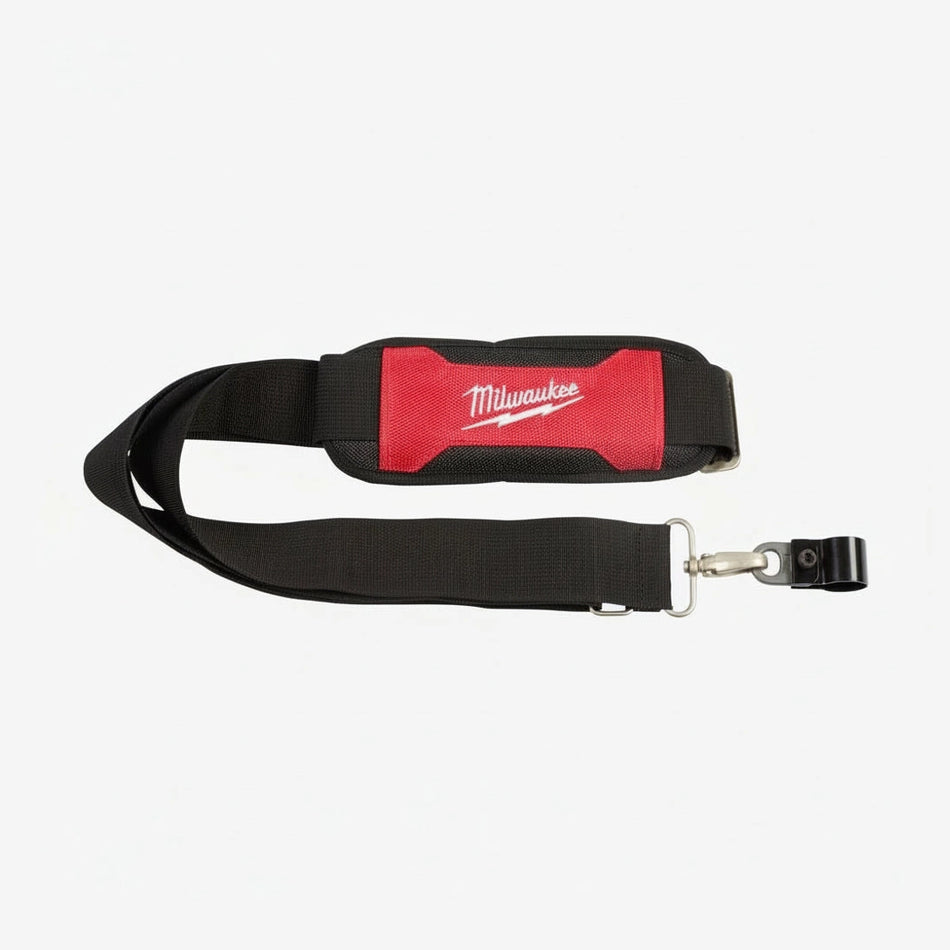 Black and red Milwaukee strap on a white background