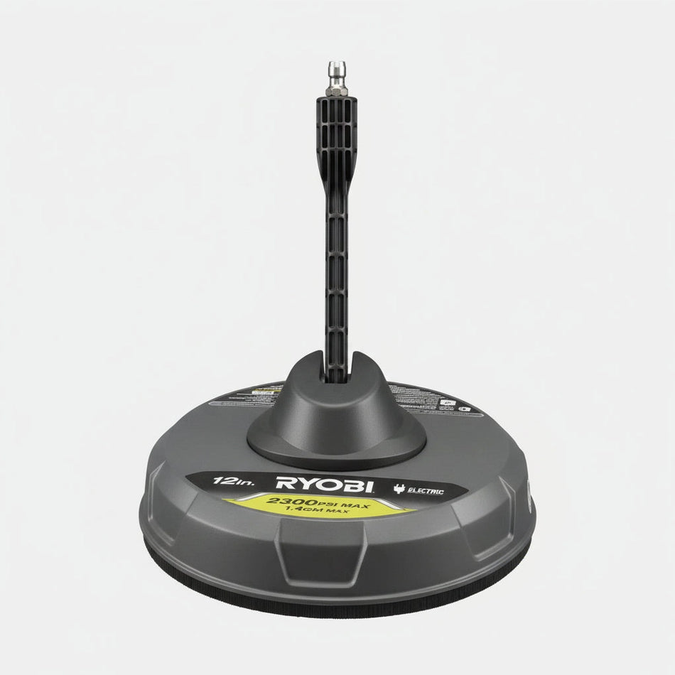 Ryobi 12-inch surface cleaner packaging on a black background