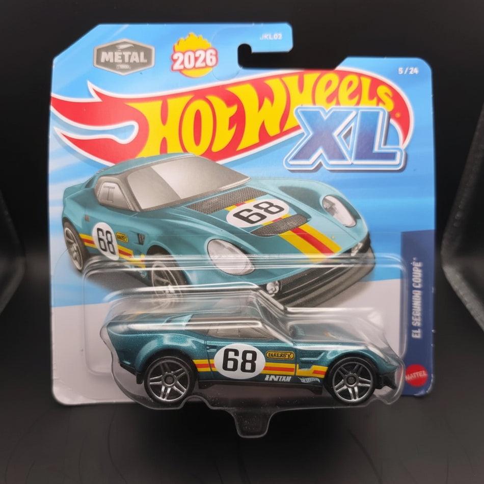 Hot Wheels XL toy car in packaging on a dark background