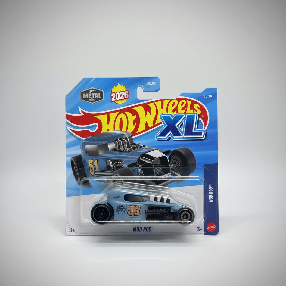 Hot Wheels XL toy car in packaging on a dark surface