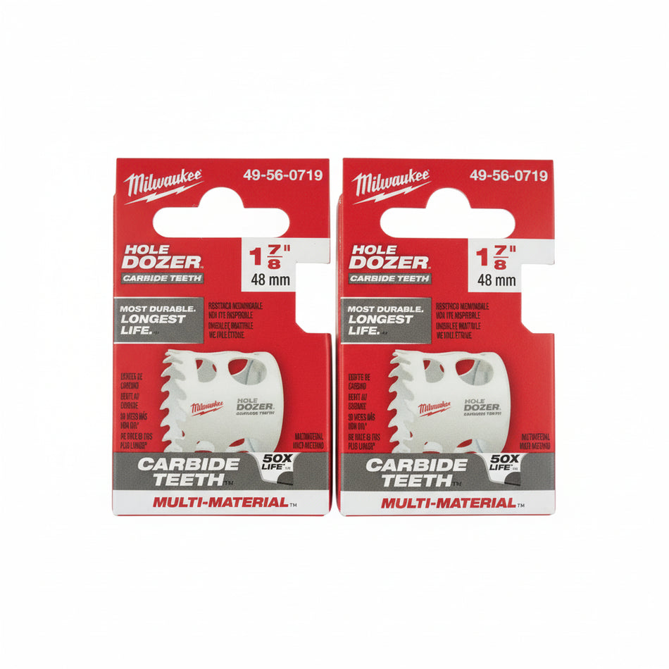 Milwaukee 1-7/8 in. Hole Dozer Carbide Hole Saw, 2-Pack New