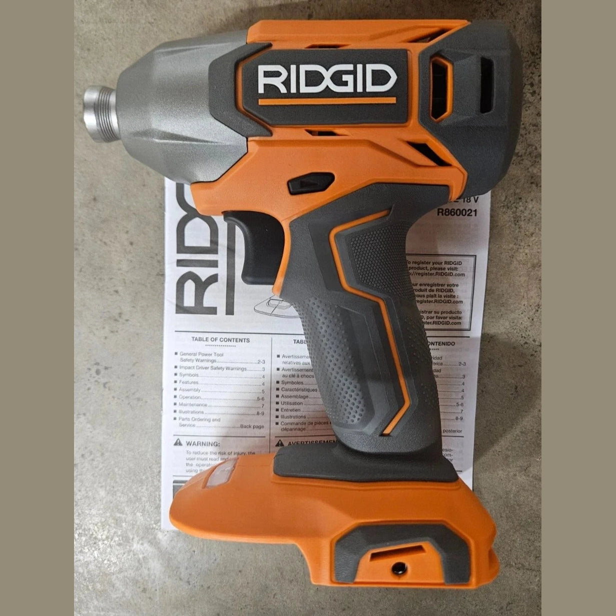 RIDGID 18V Cordless 1/4" Impact Driver Model# R860021 Bare Tool OPEN BOX.