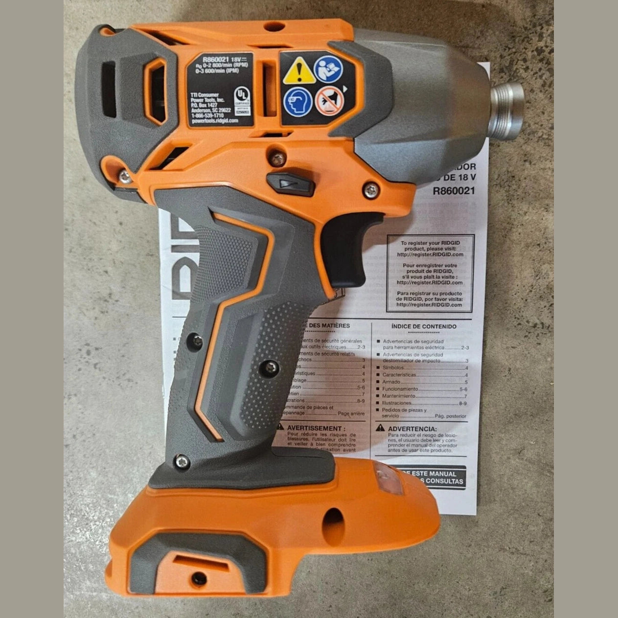 RIDGID 18V Cordless 1/4" Impact Driver Model# R860021 Bare Tool OPEN BOX.
