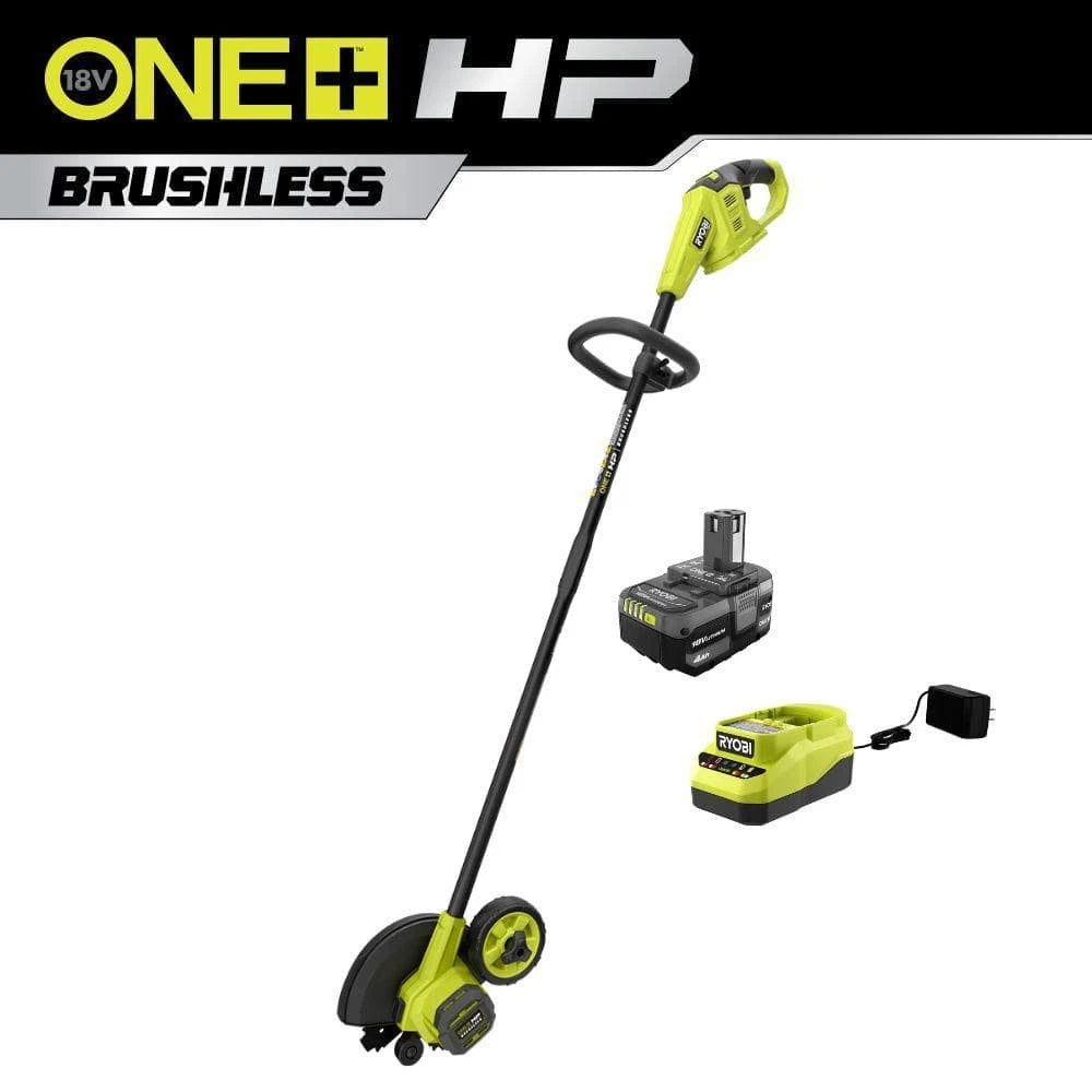 RYOBI ONE+ HP 18V Brushless Edger with 4.0 Ah Battery and Charger NEW