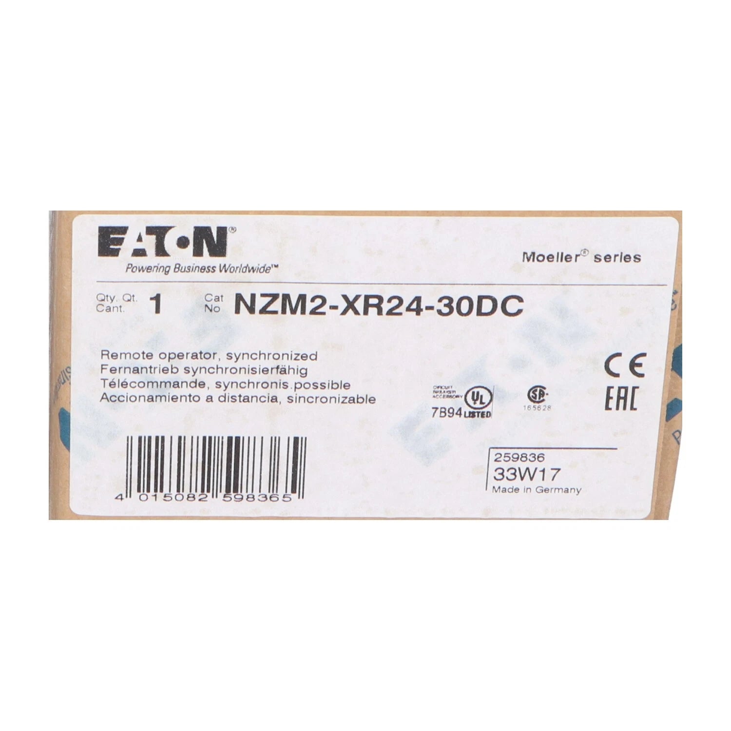 NEW ONE NEW EATON MOELLER NZM2-XR 24-30DC