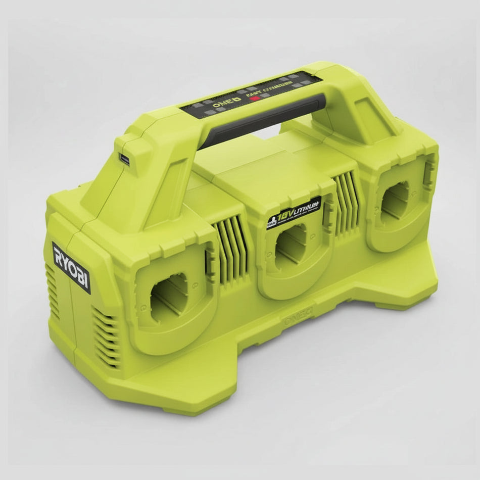 Ryobi 6-Port Fast Charger P135 P117 18V Battery LED