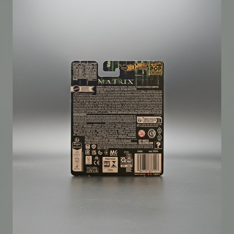 Back of a Hot Wheels action figure packaging with branding and product details.