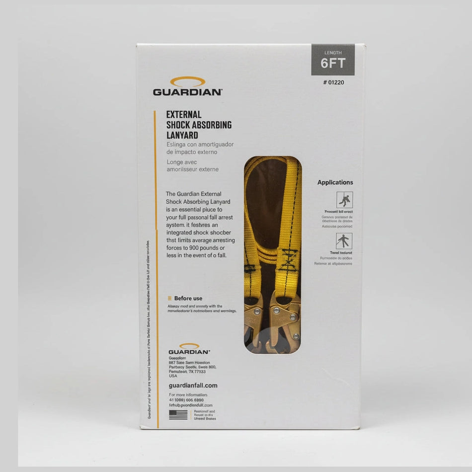 Guardian Fall Protection 01220 6-Foot Single Leg Shock Absorbing Lanyard