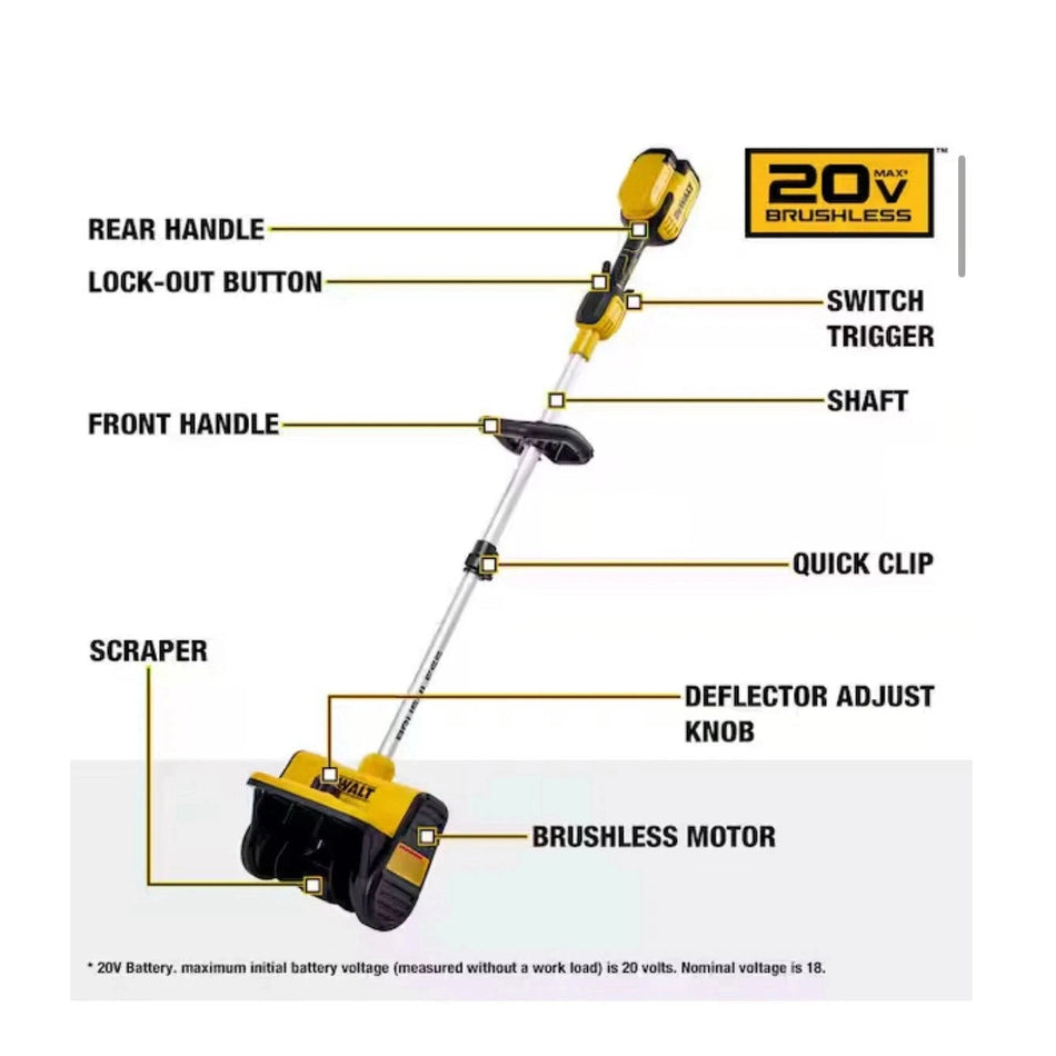 DEWALT DXSVXA2016-0028 20V MAX 10" Snow Shovel Tool Only